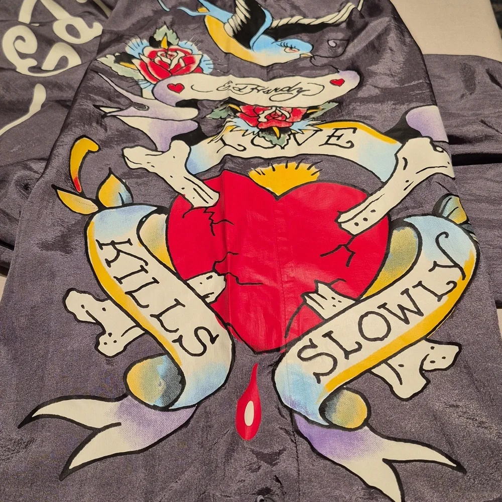 Ed Hardy "Love Kills Slowly" Nylon Parachute Pants - Picture 3 of 13